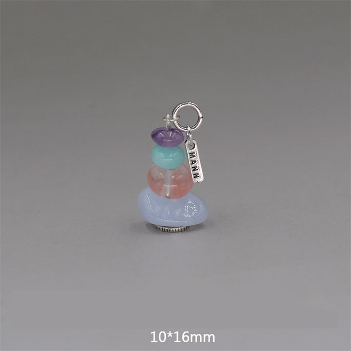 Buddha Stones禅ケアン ラブラドライト 各種クリスタル 落ち着いたペンダントネックレス - アメジスト&アマゾナイト&ブルーカルセドニーペンダント 10×16mm - image 26