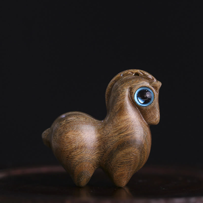 Buddha Stones小葉 紅白檀 緑白檀 幸運のミニ馬 守護飾り