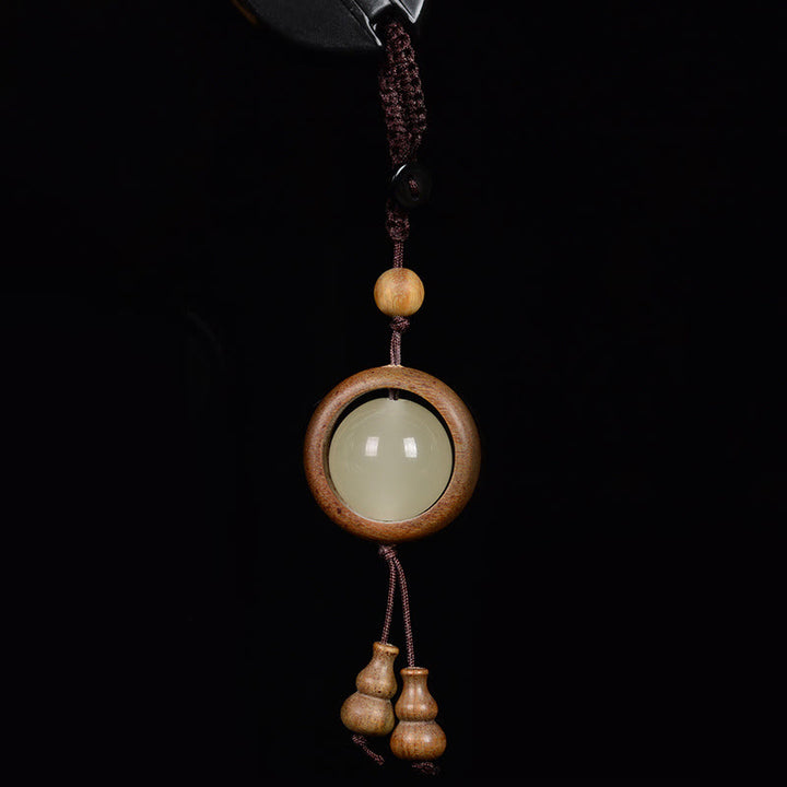 Buddha Stones、紫檀、黒檀、緑檀、光る幸運のビーズ、ひょうたん、平和のキーチェーン