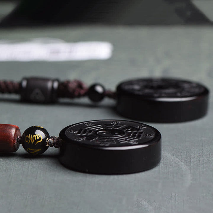 Buddha Stones黒曜石八卦陰陽力ネックレスペンダント - image 4