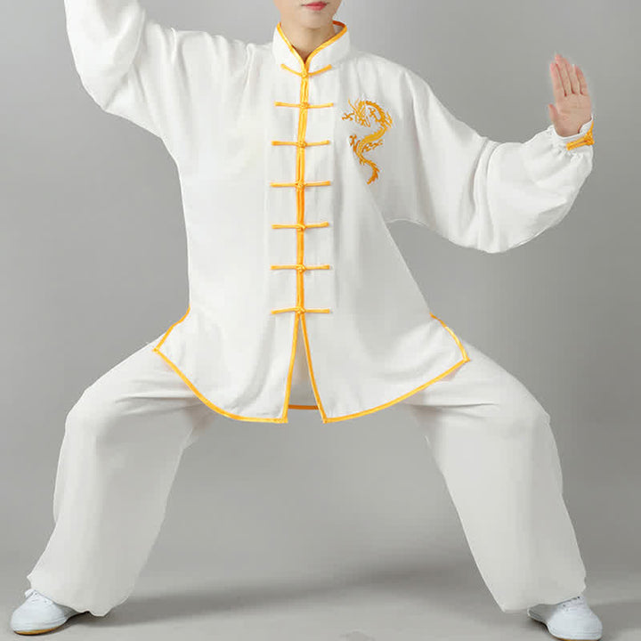Buddha Stones龍刺繍 気功 禅 精神修養 瞑想 祈り ユニフォーム 男女兼用 服セット