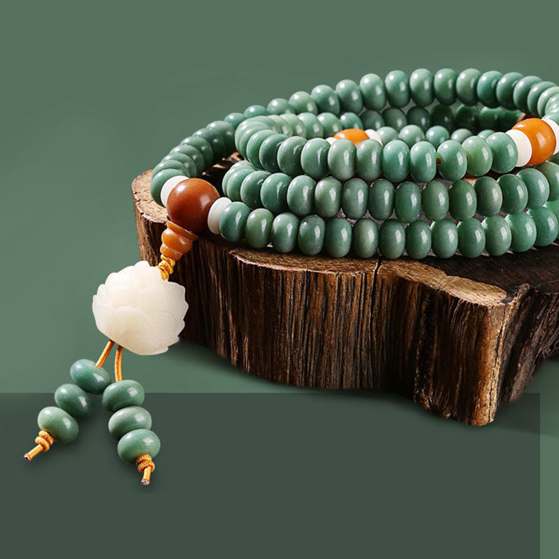 Buddha Stonesロータス シアン 菩提樹 成功ブレスレット