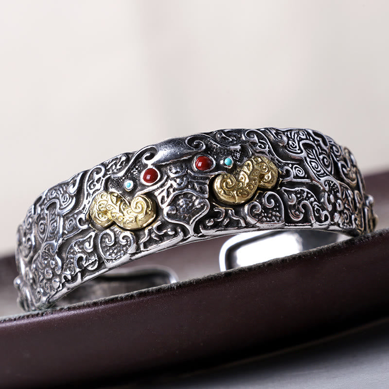 Buddha Stones彫刻貔貅祝福ブレスレットバングル