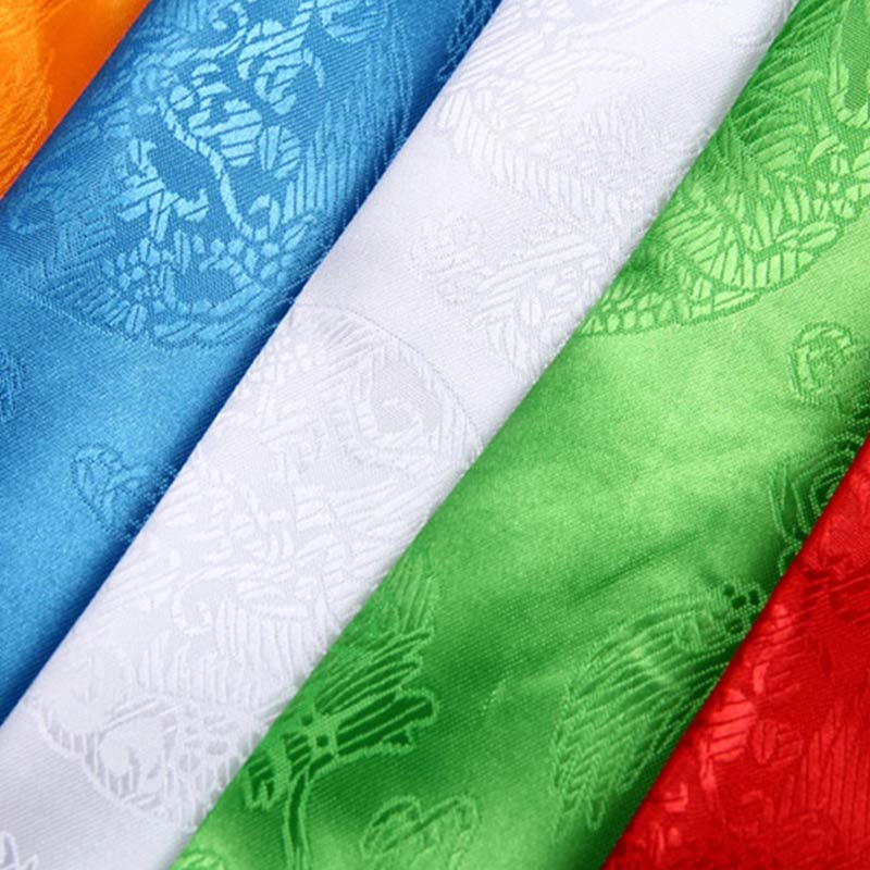 チベットの幸運の祝福5色の龍と鳳凰の模様のカタ装飾