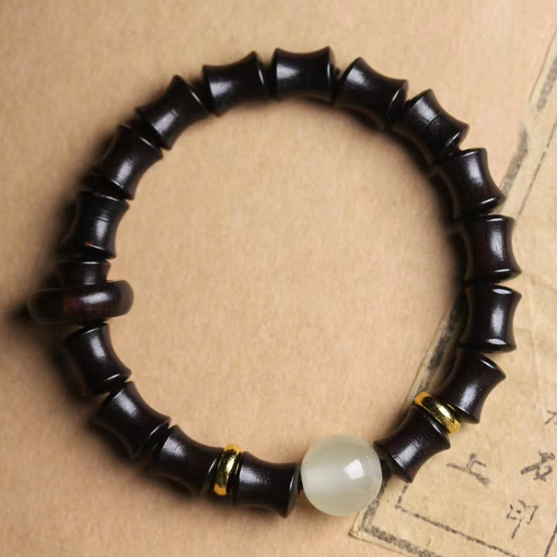 Buddha Stones黒檀 緑白檀 黒紫檀 竹 平和ブレスレット