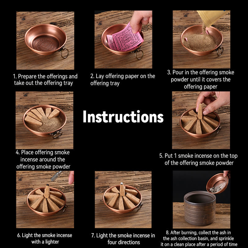 Buddha Stones小型銅製 祈祷用祭壇 携帯用 燃焼ホルダー お香 セージ 燻蒸 儀式用アイテム