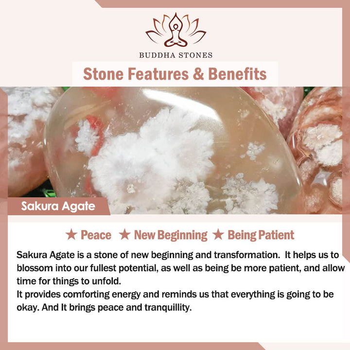 Buddha Stones桜瑪瑙 平和の祝福ブレスレット