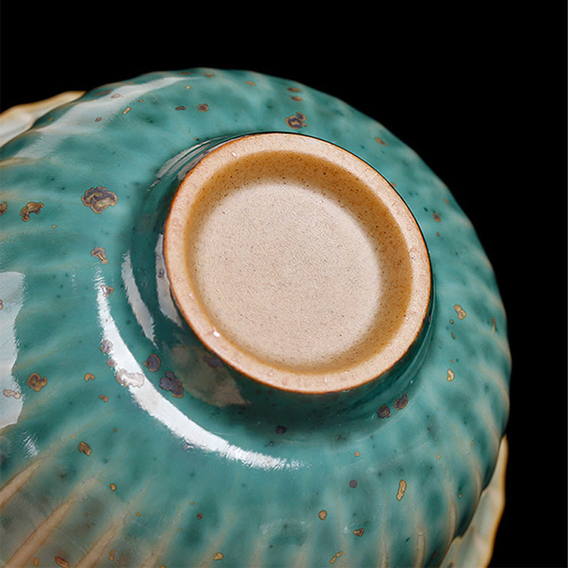 Buddha Stonesレトロ釉窯変陶器 蓋碗三彩 ティーカップ カンフーティーカップ&ソーサー 蓋付き