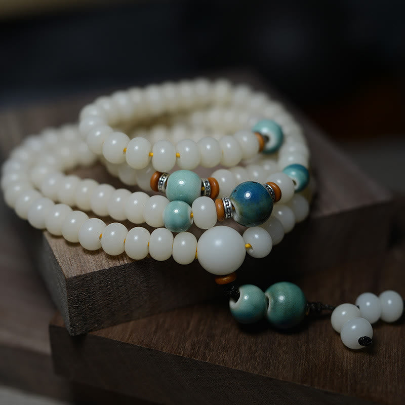 Buddha Stones108 個入りMalaビーズ 菩提樹 邪悪な霊を寄せ付けない 穏やかなブレスレット