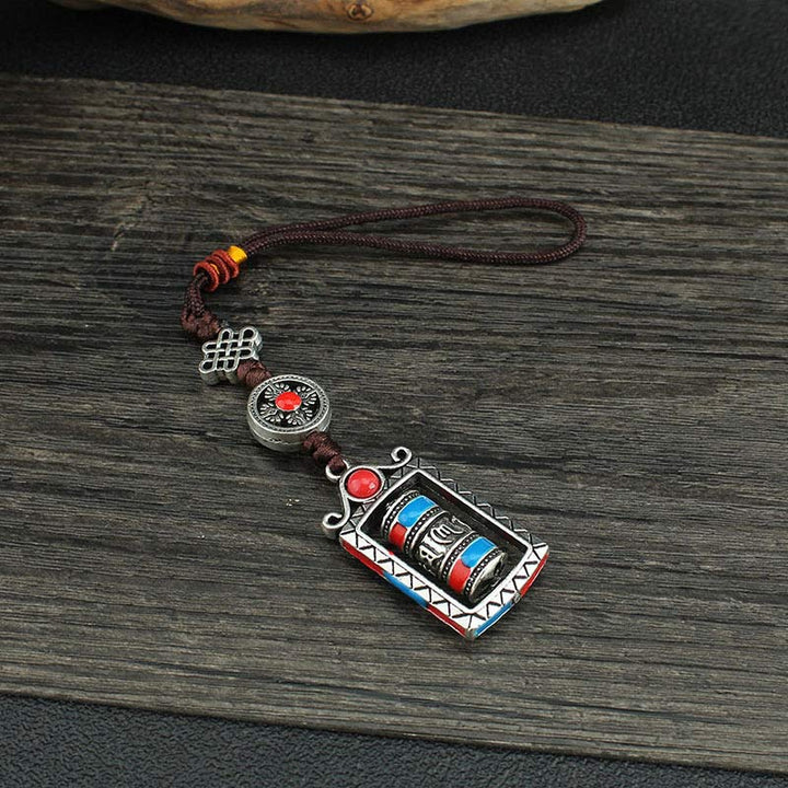 Buddha Stones六字真言 祈りの輪 回転結び 祝福キーホルダー 装飾