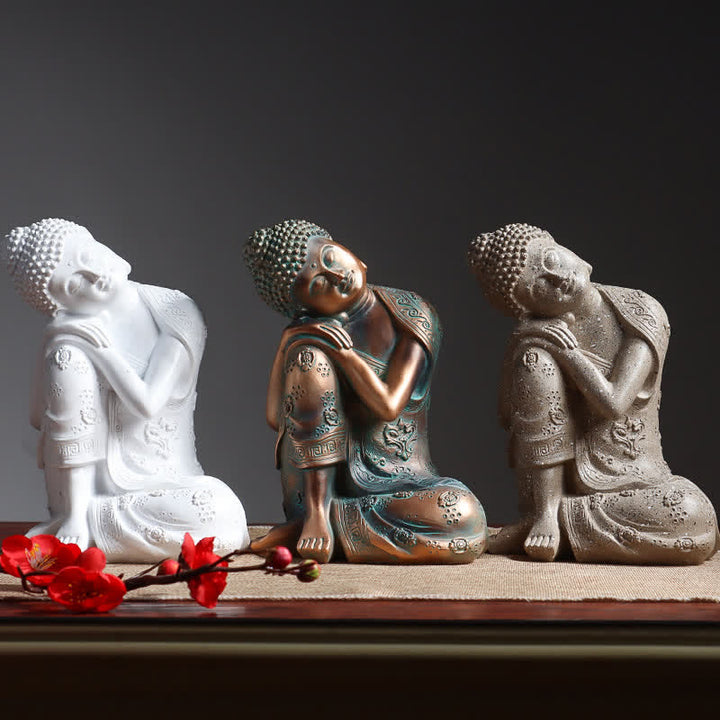 Buddha Stonesチベットの瞑想仏 静寂の樹脂像 装飾