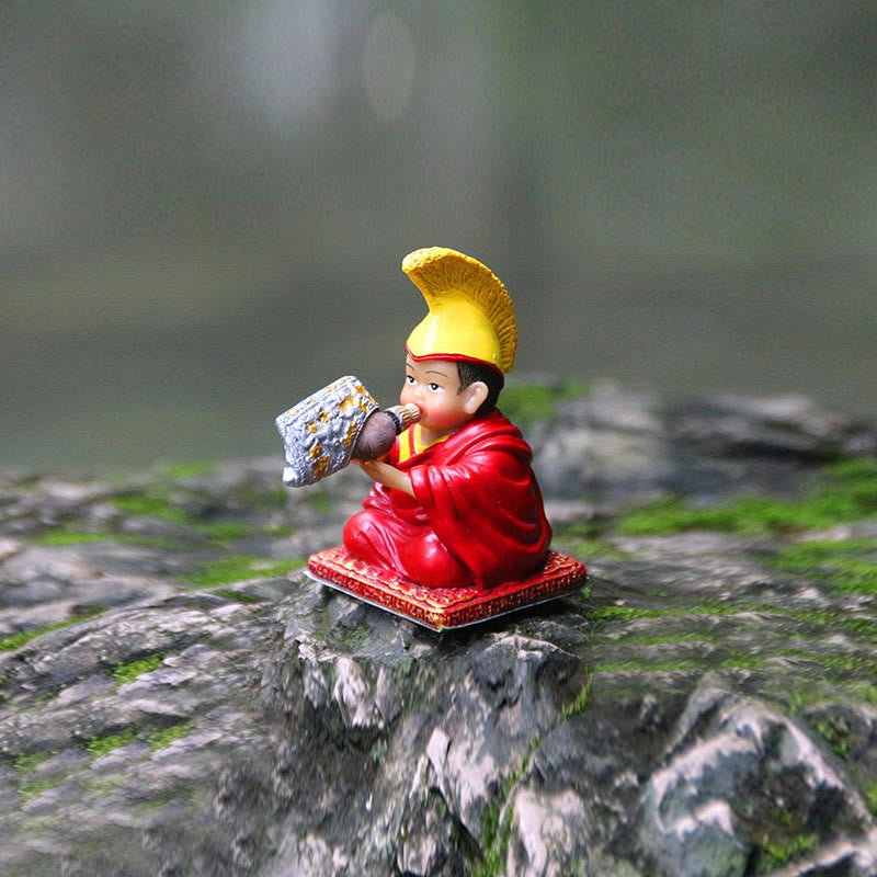 Buddha Stones手描き チベット ラマ像 彫刻 クリエイティブ ホーム オフィス 車 装飾 オーナメント