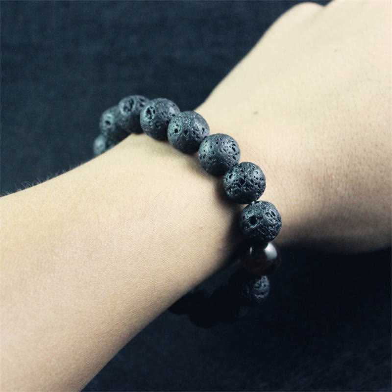 Buddha Stones溶岩石 タイガーアイ 石 平和ヒーリングブレスレット - image 3