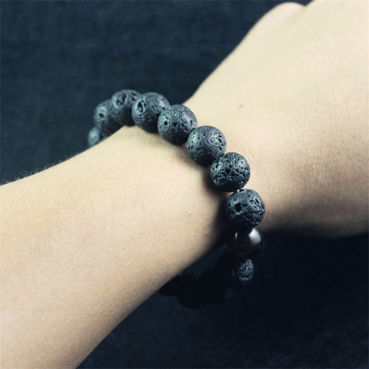 Buddha Stones溶岩石 タイガーアイ 石 平和ヒーリングブレスレット - image 3