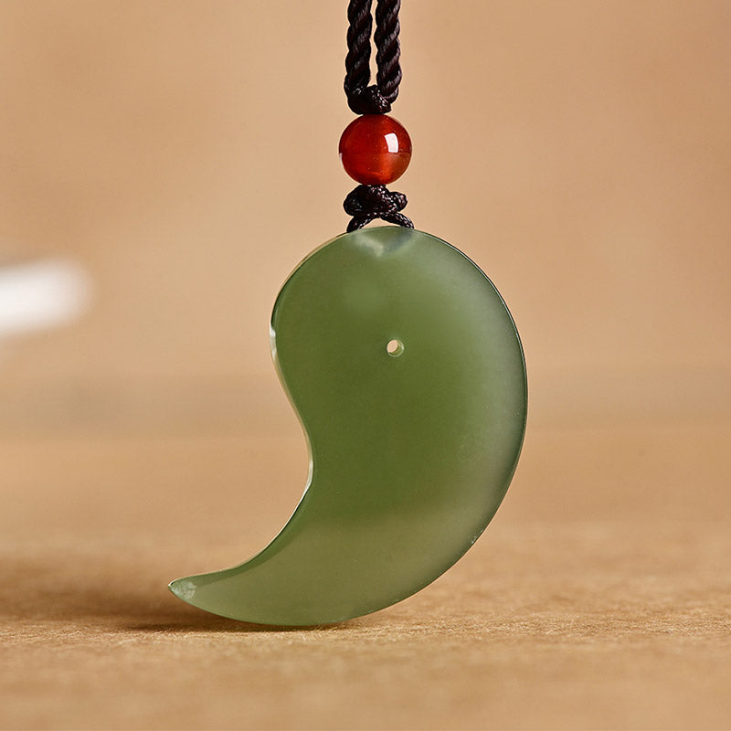 陰陽白翡翠シアン翡翠守護祝福ネックレスペンダント - image 4
