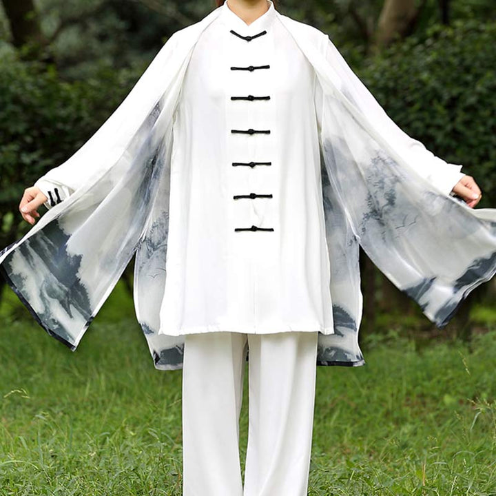 3点セット 水墨画 瞑想 祈り スピリチュアル 禅 太極拳 気功 練習 ユニセックス 服 セット