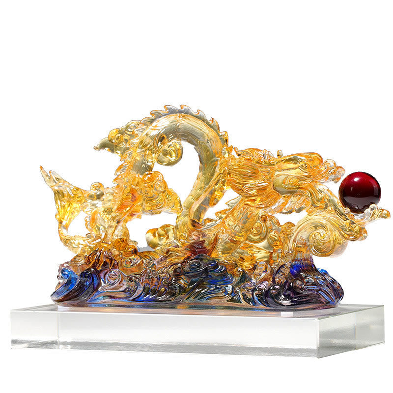 Buddha Stones手作り 龍 琉璃 クリスタル アートピース 保護力 強度 自宅 オフィス 装飾 - image 5