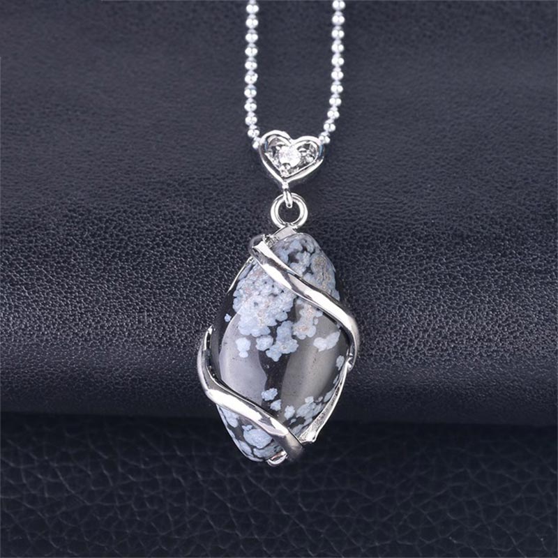 Buddha Stonesマーキス模様 天然水晶石 チャームネックレスペンダント