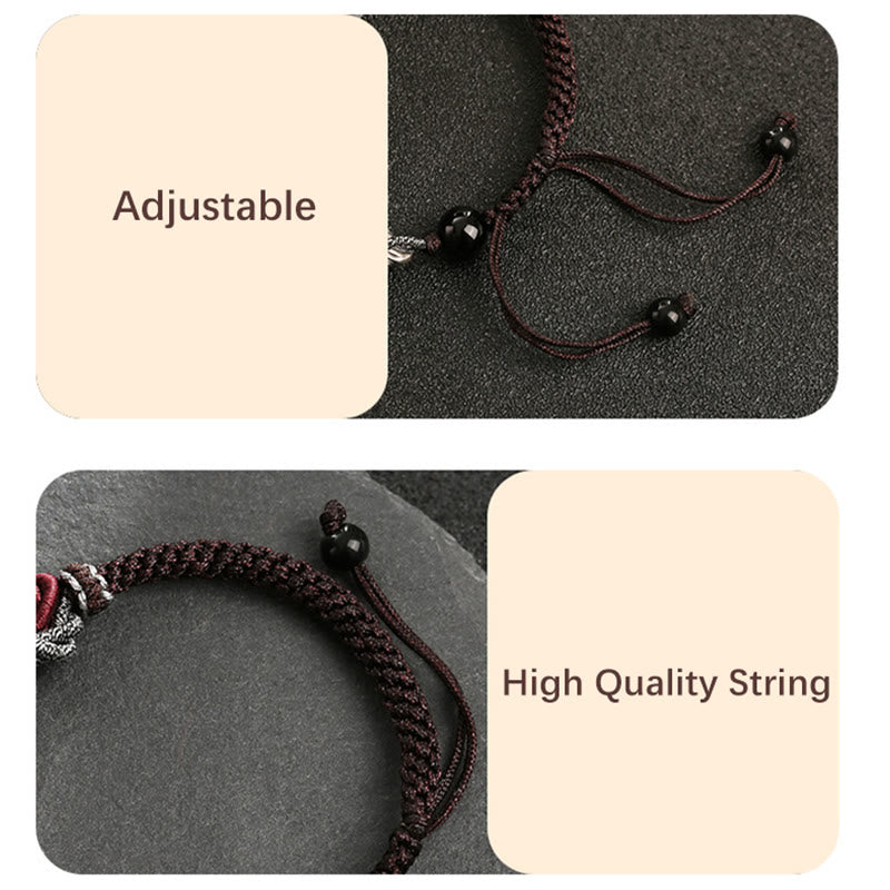 Buddha Stones925スターリングシルバー 縁起の良い龍の成功を祈る手作り編みブレスレット - image 5