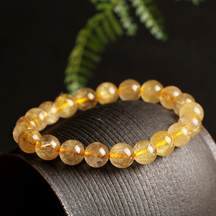 Buddha Stones天然シトリン祝福保護ブレスレット