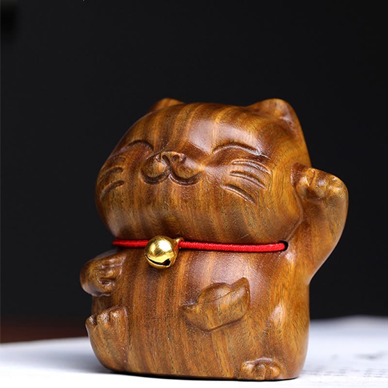 Buddha Stones緑 白檀 小型 かわいい 招き猫 平和 飾り - image 2