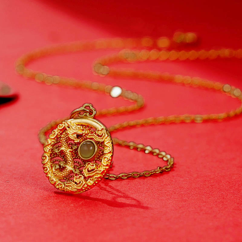 Buddha Stones925 スターリングシルバー 龍年 縁起の良い雲 和田翡翠象嵌 幸運のネックレスペンダント - image 2