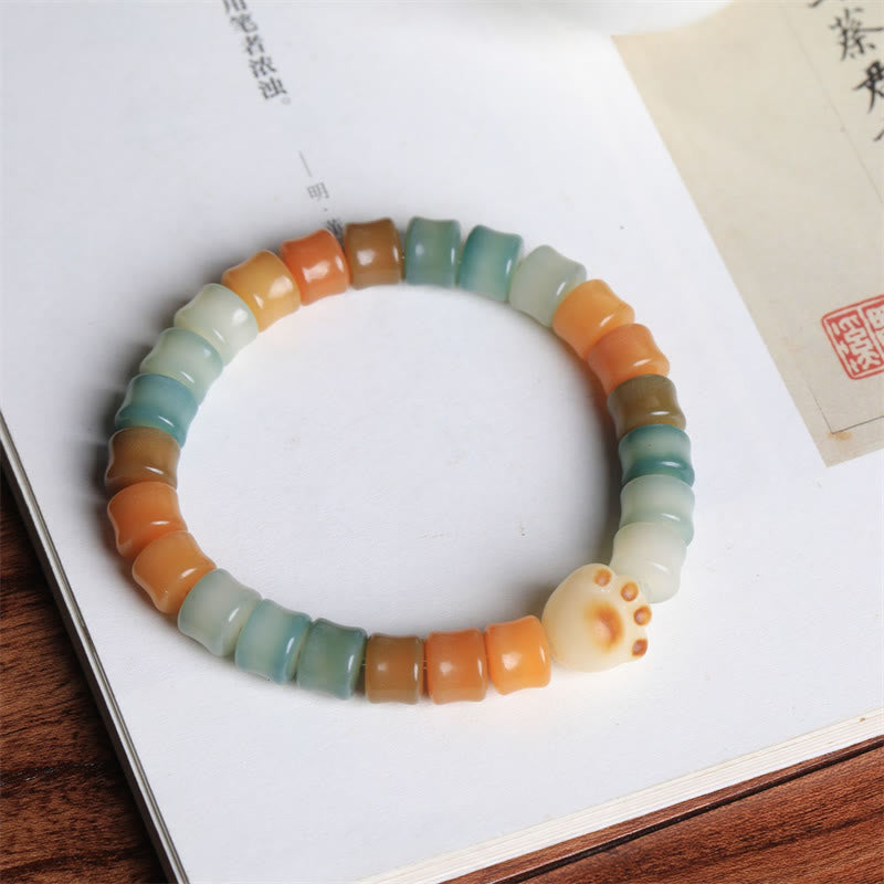 Buddha Stonesカラフルな菩提樹の実 猫の足跡 知恵のブレスレット - image 3