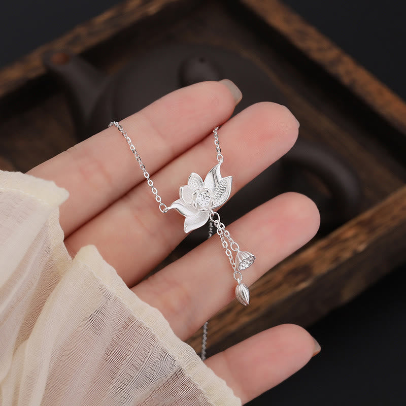 Buddha Stones999 スターリングシルバー 蓮の花の鞘 彫刻 悟りのネックレス ペンダント - image 5