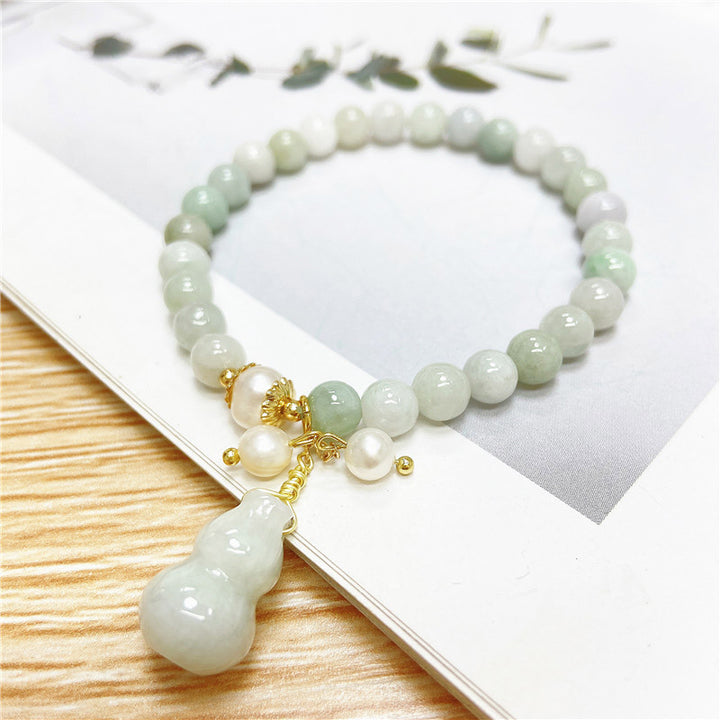 Buddha Stones翡翠ひょうたんの祝福と守護のお守りブレスレット