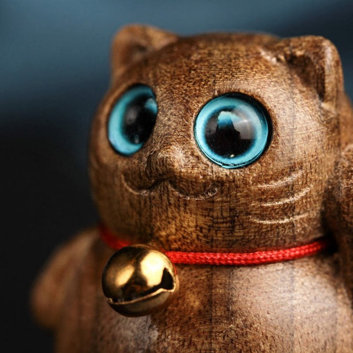 Buddha Stonesミニ招き猫子猫フィービー・ジェンナン木製祝福飾り - image 15