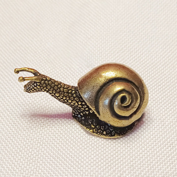 Buddha Stones小型 カエル 亀 鯉 カタツムリ カニ 銅製 富 家の装飾 - カタツムリ - image 19