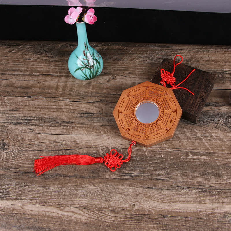 風水八卦図 桃の木 五帝銭 中国結び バランスエネルギーマップ ミラー - 20×2cm - 凹面鏡 - 八卦図と中国結び - image 4