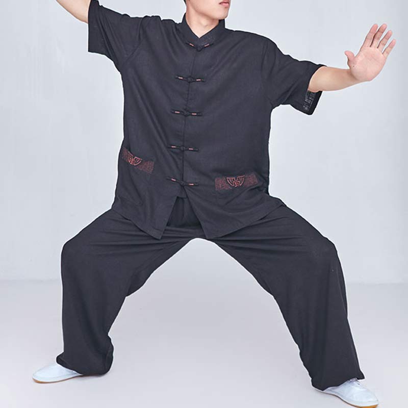 Buddha Stones瞑想禅祈りスピリチュアル太極拳気功練習ユニセックス刺繍服セット - image 25