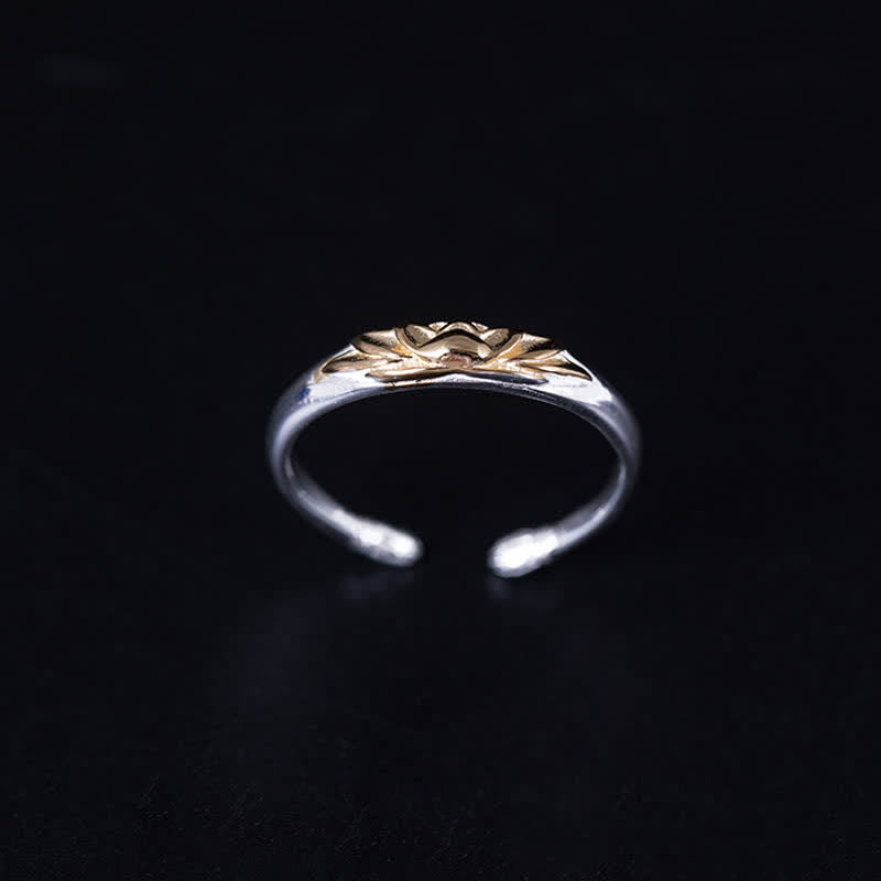 Buddha Stones925スターリングシルバー 蓮の花 新たな始まりのリング