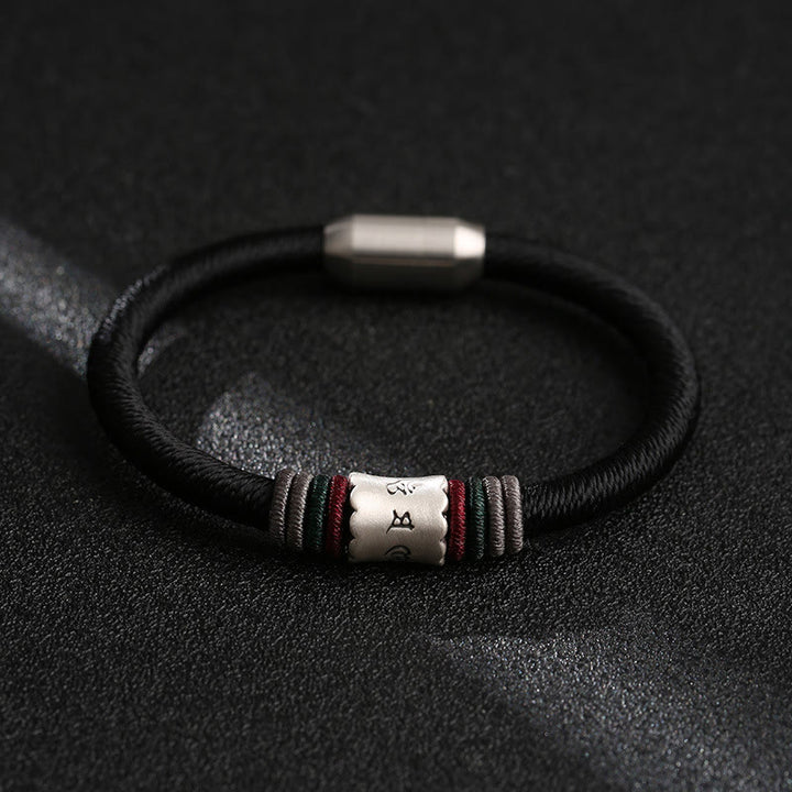 Buddha Stones999スターリングシルバーオーム・マニ・パドメ・フムピース マグネットバックルブレスレット - image 1