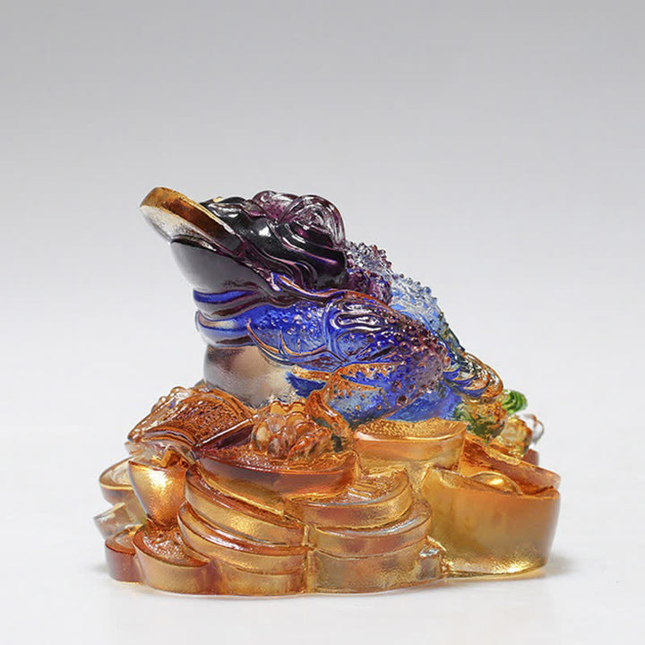 風水カエル手作りLiuliクリスタルアートピース富ホームオフィス装飾 - image 6