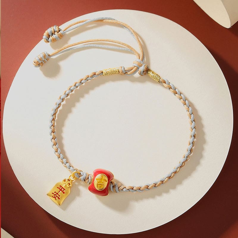 Buddha Stones925 スターリングシルバー ハンドメイド 縁起の良い漢字の祝福編み紐ブレスレット - image 4