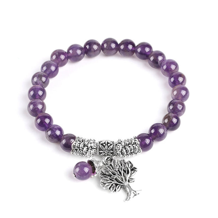 Buddha Stones天然石 生命の樹 ラッキーチャーム ストレッチブレスレット