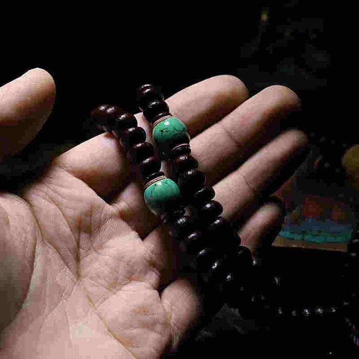 チベットBuddha Stones108 個入りMalaビーズ 紫菩提樹 八卦金剛杵 縁起物 ブレスレット