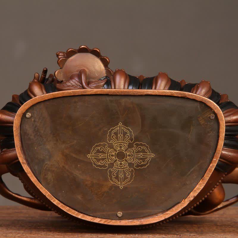 黄色のジャンバラ菩薩像慈悲の銅像ホームオフィスの装飾 - image 16