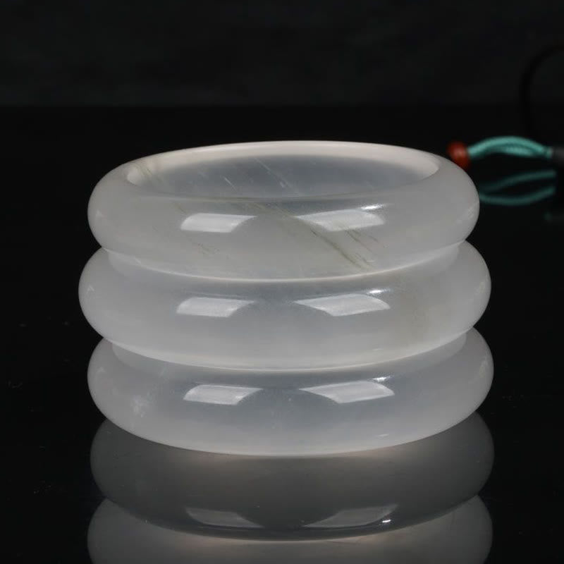 Buddha Stones天然 半透明 ゴールデン シルク 翡翠 富と幸運ブレスレットバングル - image 11