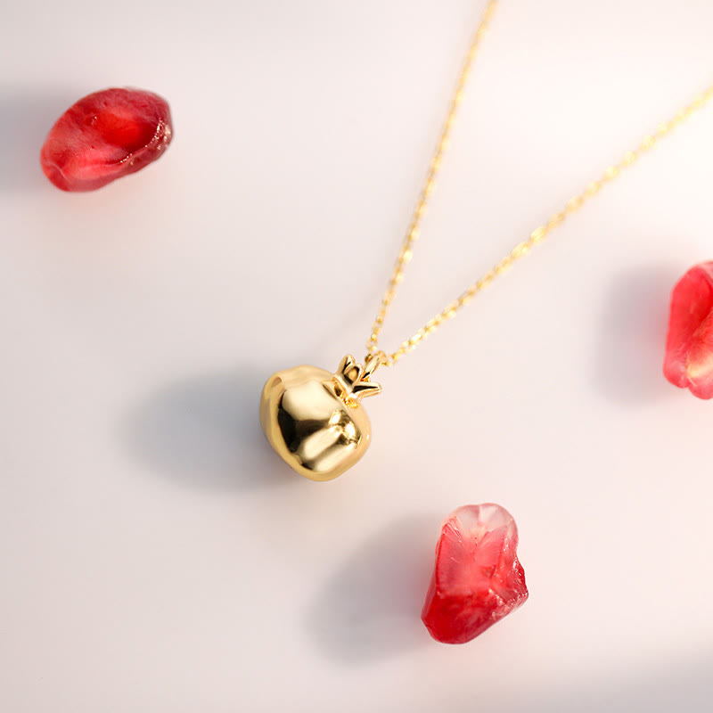 Buddha Stones 925スターリングシルバー 18Kゴールドメッキ ザクロガーネットクリスタル パッションチャームネックレスペンダント - image 2