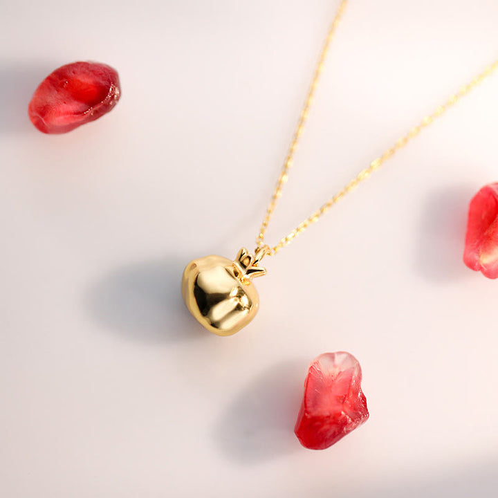 Buddha Stones 925スターリングシルバー 18Kゴールドメッキ ザクロガーネットクリスタル パッションチャームネックレスペンダント - image 2