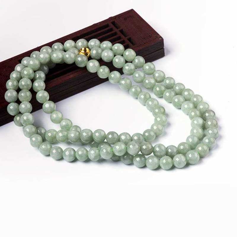 108個のビーズの翡翠の幸運のブレスレットのMala