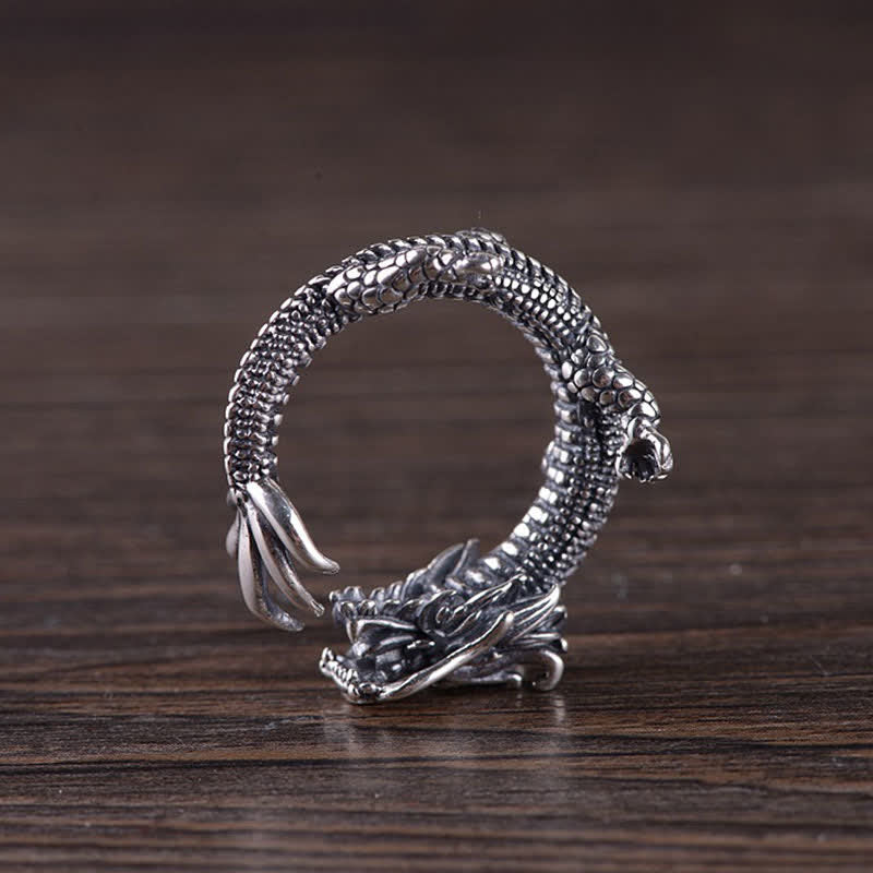 Buddha Stones925スターリングシルバー ドラゴン 幸運の守護リング - image 10