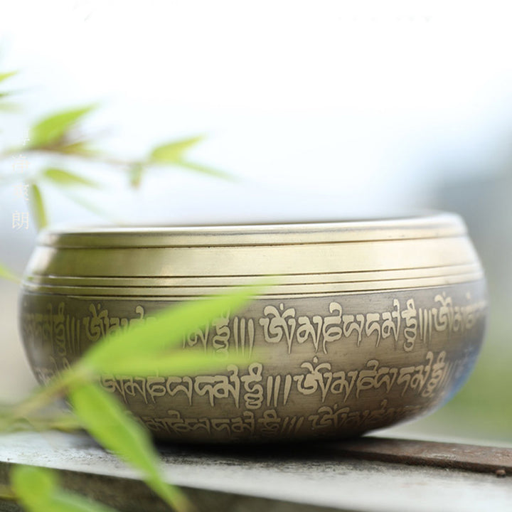 集中力と瞑想のための手作りのBuddha Stonesチベットサウンドボウル平和な幸福シンギングボウルセット