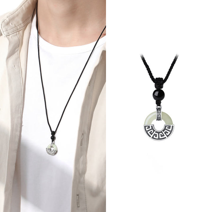 Buddha Stones925スターリングシルバー 天然和田翡翠平和のお守りチャーム繁栄のネックレスペンダント - image 7