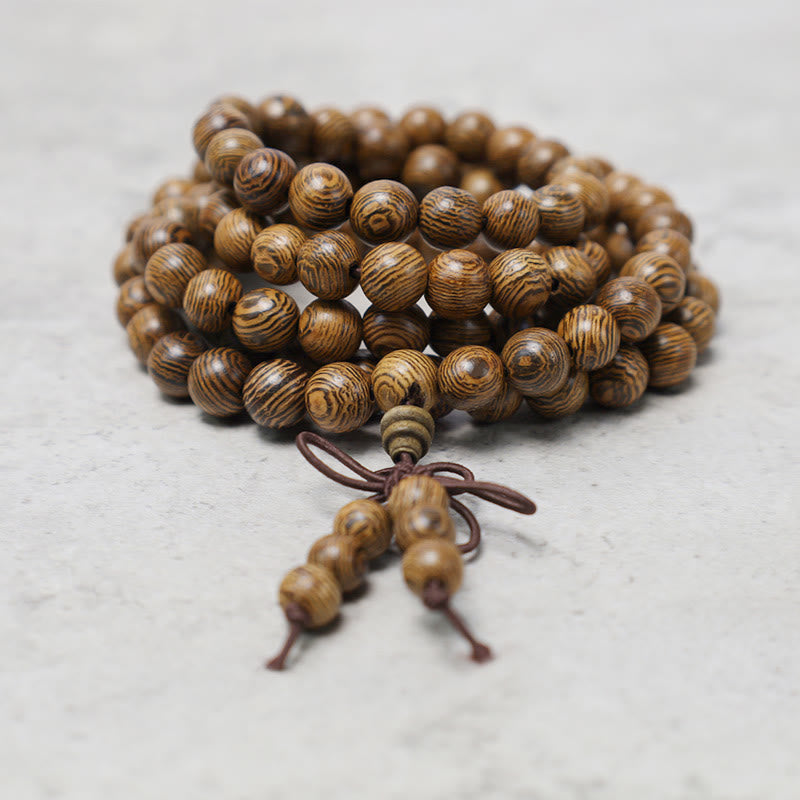 Buddha Stones108 個入りMalaビーズ ブレスレット 祈り 瞑想 白檀 弾性