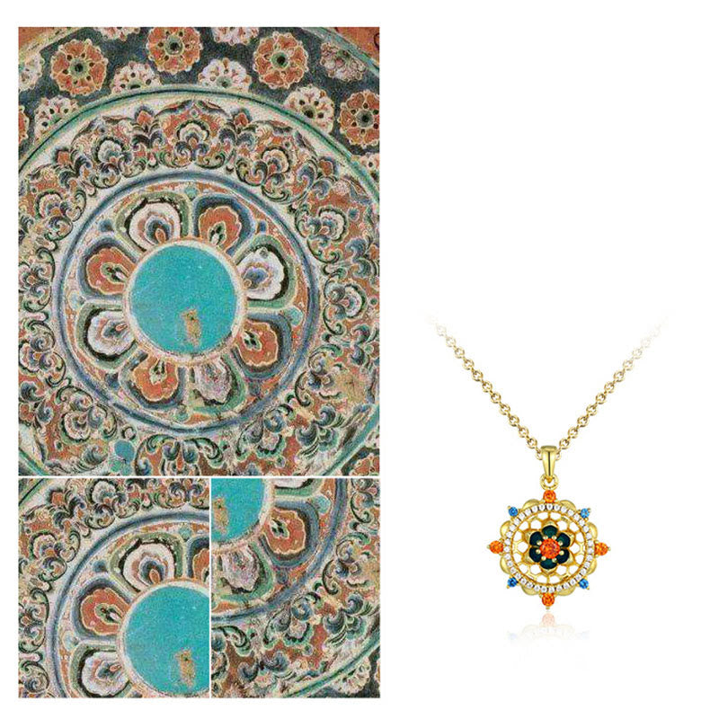 Buddha Stones925スターリングシルバー 蓮の花 カラフルジルコン 新たな始まりのネックレスペンダント - image 6