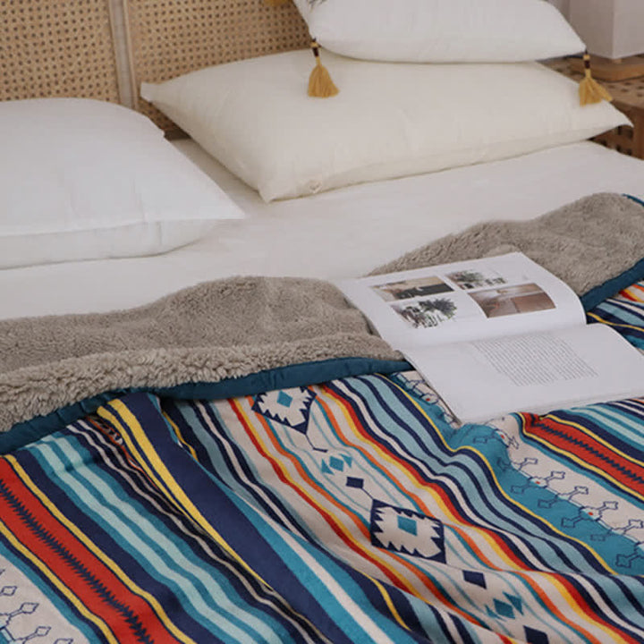 Buddha Stonesの幾何学模様の温かみのあるソフトなベッドスローブランケット - image 19